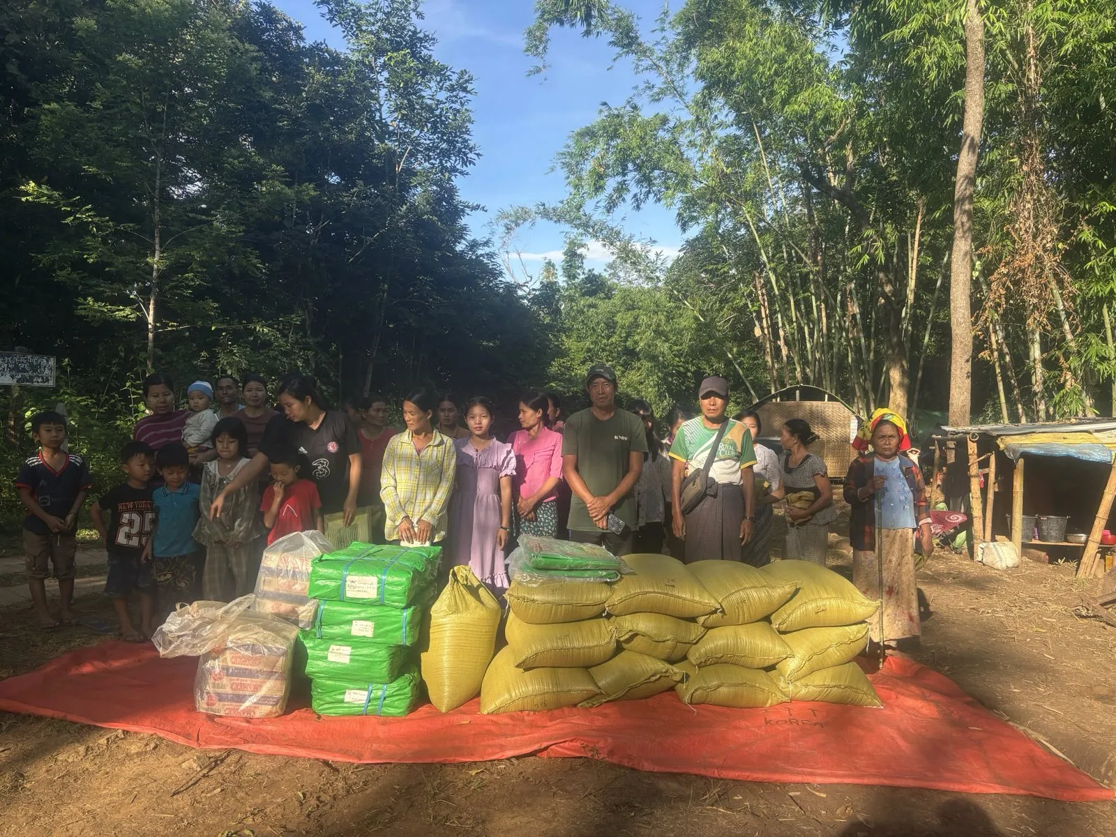 Trusted field delivery and local logistics infrastructure at a Karenni displacement site.
